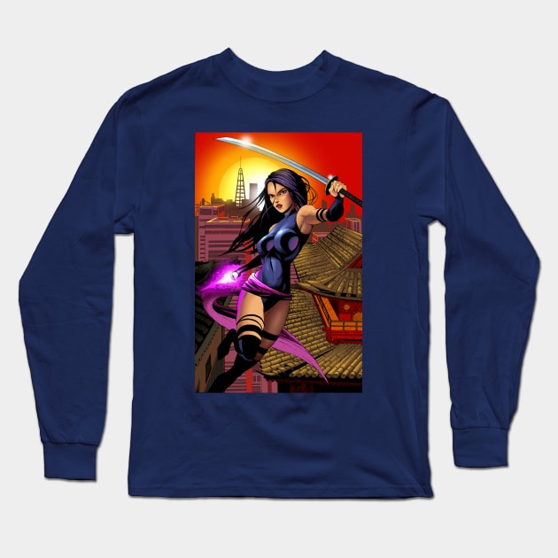 Psylocke Long Sleeve T-Shirt by Mikekimart